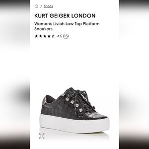 NEW KURT GEIGER LONDON Women's Liviah Top Platform Sneakers